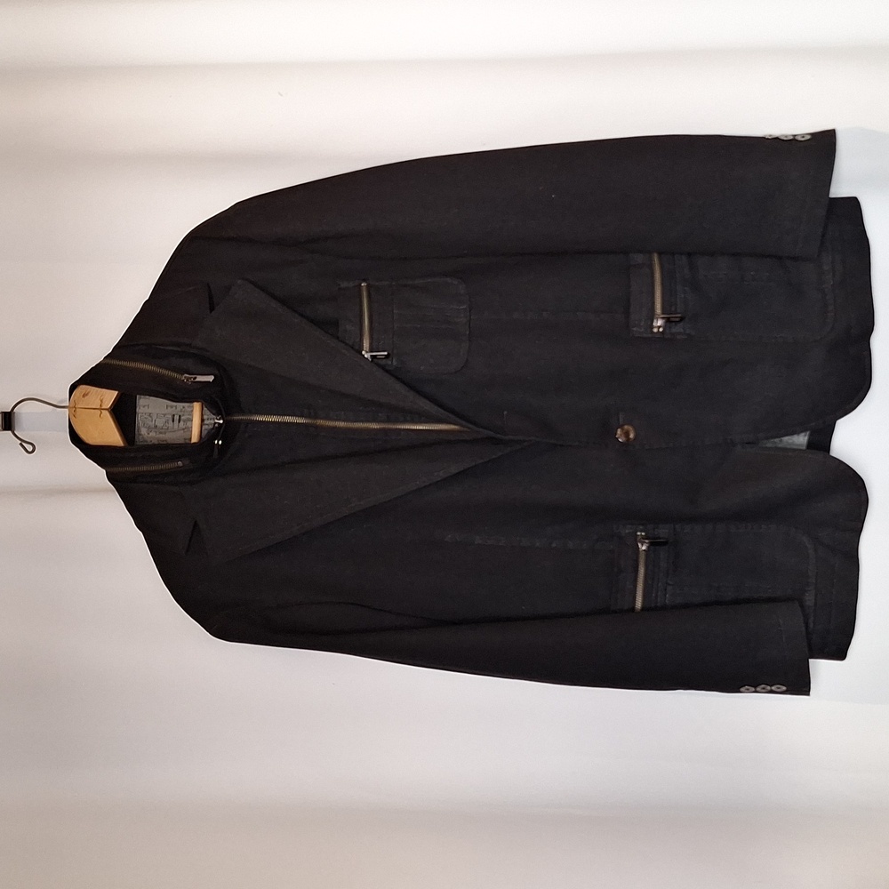 Elle Homme utility blazer with removable high neck colar